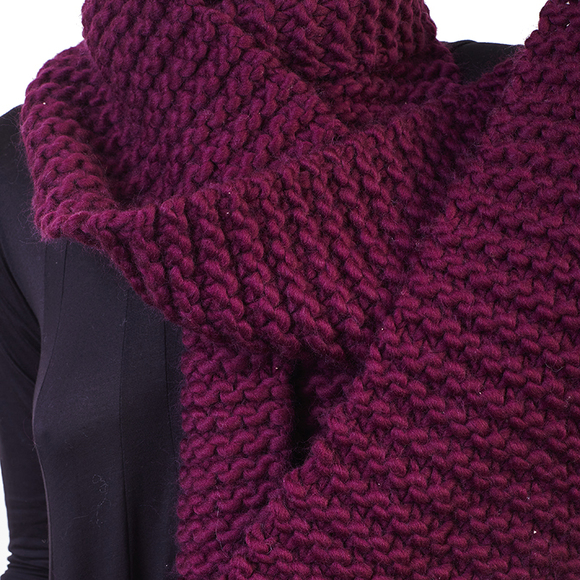 Wool And The Gang Scarf Women size 26X340 Dark Magenta - Picture 3 of 3